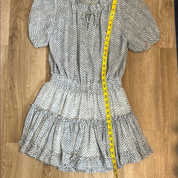 Buddy Love Grey and Cream Ruffled mini dress Size M - Picture 9 of 10